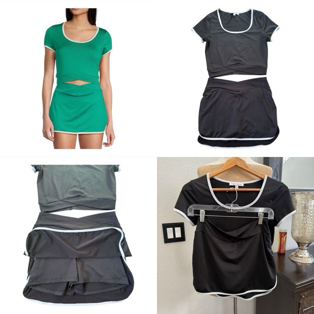 Honey & sparkle 2 Piece Skort Set M Athletic Summer Lounge Active